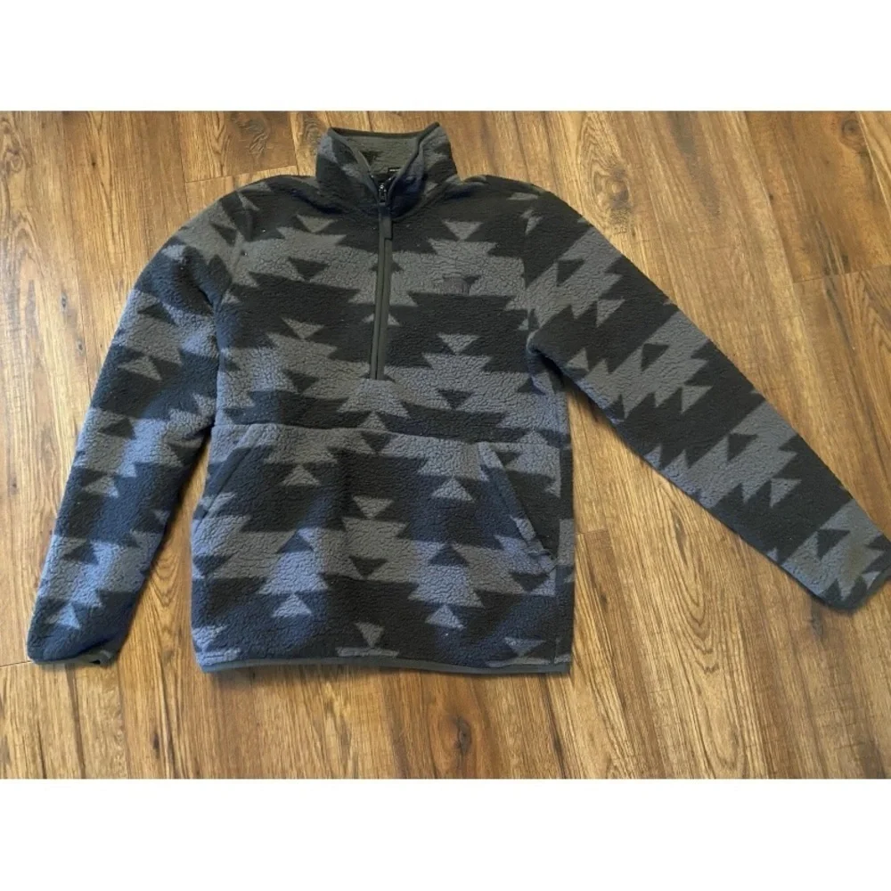 The Northface Aztec Fleece Pullover Black Grey Men’s Small 1/4 Zip north face
